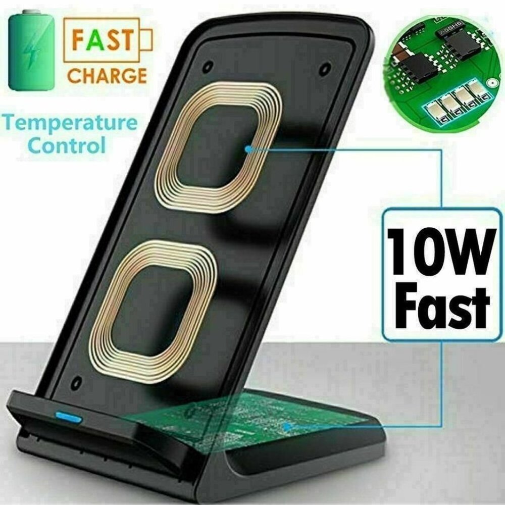 Qi Wireless Fast Charger Charging Stand Pad Dock for Samsung iPhone Android LG